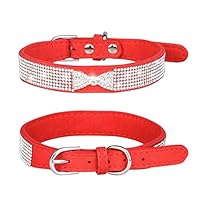 Collar Para Perro Pequeño, Collar Para Cachorro Y Gato, Diamantes De Imitación, Lindo Corbatín, Hembra, Niño