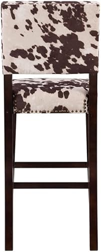 Miniatura 5 de Taburete de microfibra y madera de 30" en marrónblanco