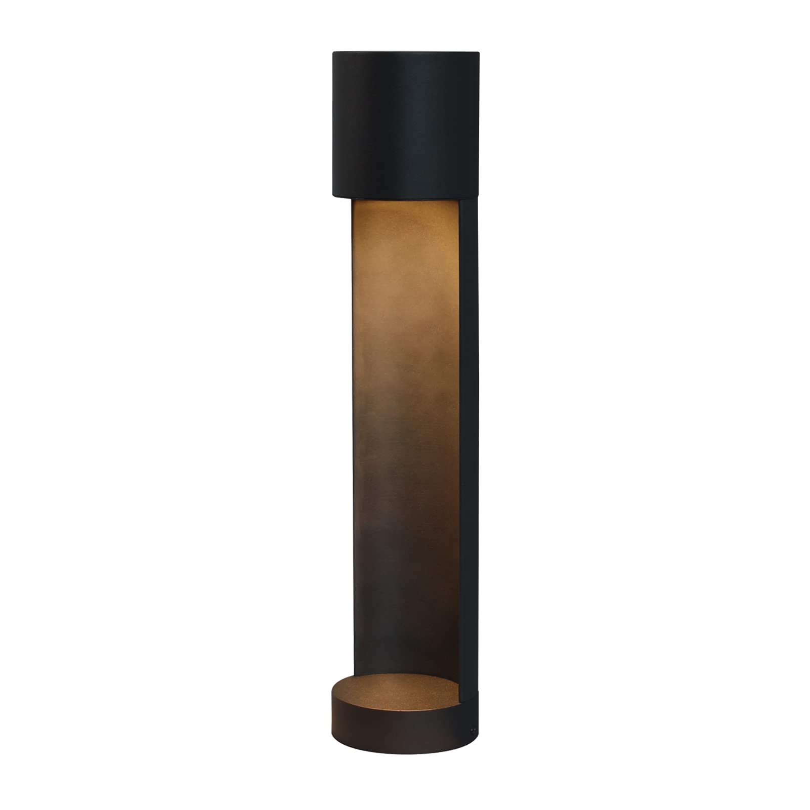 DAWALIGHT Paletto Luminoso da Giardino 6W LED 2700K Bianco caldo Luci per Sentieri Alimentazione di rete IP65 Impermeabile Lampione da Giardino Moderno per Esterno Prato Percorso, Alluminio, Nero