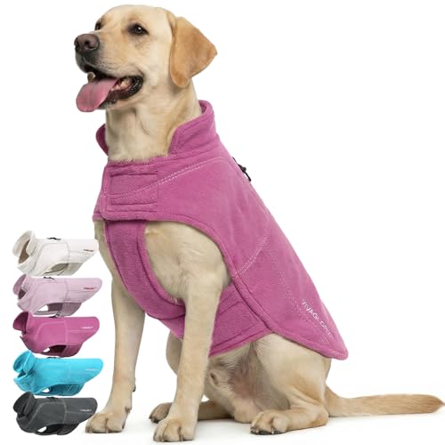 VIVAGLORY Dog Fleece Vest Softpad Dog Fleece Sweater, L, Fuchsia