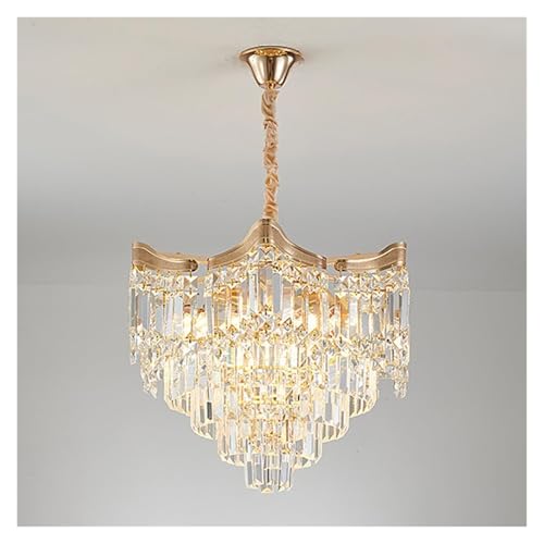 Grand lustre en cristal doré pour illuminer chaleureusement votre salon et votre entrée