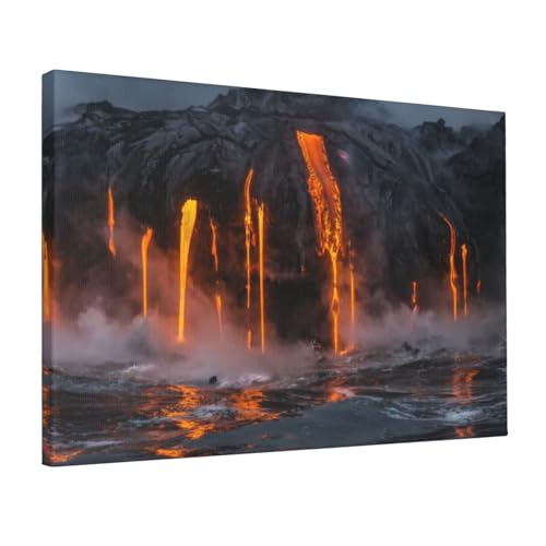 Toile de volcan moderne pour salon et chambre : déco murale Ousika Kilauea