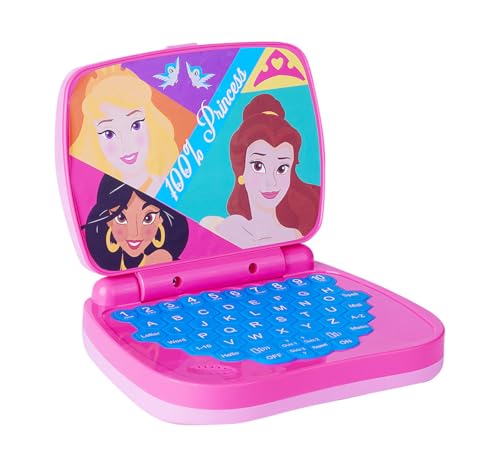 Image of Princess Educational Laptop for Kids - Interactive ABC & 123 Learning Toy for Girls 3+ Years, Sound & Music Modes, Portable Screen-Free Educational Game, Pink Disney Princess Theme Gift