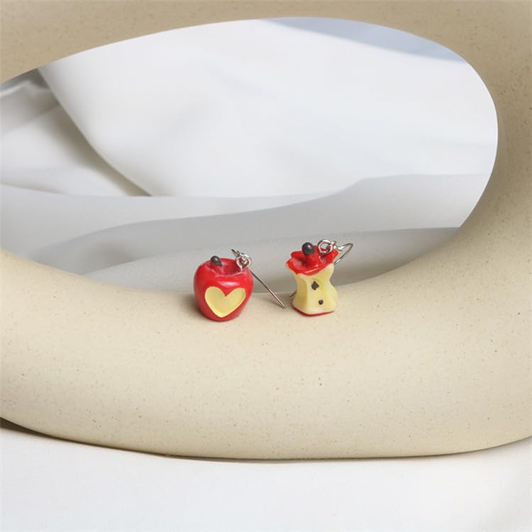 Lovely Apple Dangle Earrings Resin Fruit Food Imitate Jewelry for Women Apple Lover Holloween Earrings-3 Pairs Cake4