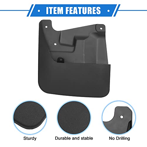 Image of Mud Flaps Kit Compatible for Toyota Tundra 2022-2023, Quality Plastic Black Front and Rear Splash Guards