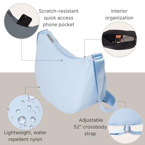 Image of Baggallini Swift Crescent Crossbody Bag for Women - Lightweight 12 inchx8 inch Travel Purse Handbag