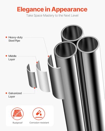 VEVOR Large Metal Chicken Coop, 9.8x13.1x6.5 ft Large Walk in Chicken Runs for Yard with Cover, Hen House Enclosure with Security Lock, Outdoor Duck Rabbit Cage Poultry Pen for Backyard, Farm, Yard