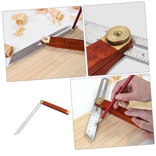 Rapporteur d'angle en acier inoxydable et bois noble durable - 7