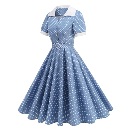 Robe décolleté en cœur style guinguette rétro avec ceinture midi - 3