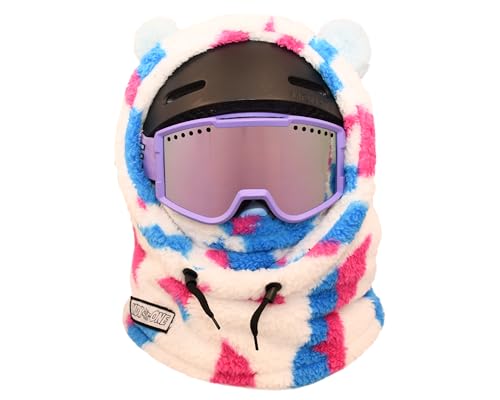 Image of MDXONE Kids Ski Balaclava Pompoms | Soft Fluffy 2 inch Attachments Winter Balaclavas Cute Snowboard Accessories