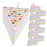 COLLBATH 10 Stück Teiliges Geschenkschachteln Dreiecksform für Süßigkeiten und Snacks Kreative Party Verpackung Rosa mit Bunten Punkten für Feiern und