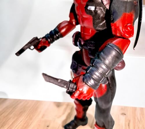 Image of 18cm Dead Pool Action Figure with 4 Accessories Movable Arm & Leg Joints Super Hero Ideal Collectible Gift Figurine for Fans