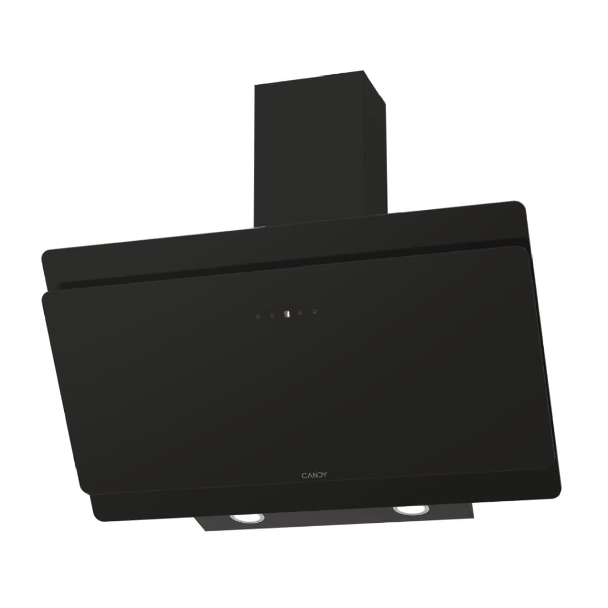 Candy CDG9CBP8B, cappa decorativa da 90 cm, 4 livelli di potenza, 611 M3/h, controllo touch, filtri in alluminio antigrasso e filtri a carbone inclusi, illuminazione LED, 62 dB, nero