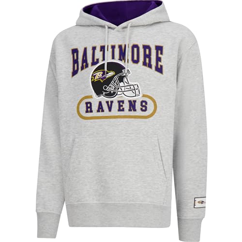 Ultra Game NFL Official Adults Super Soft Beast Mode Hoodie Sweatshirt - Unisex Baltimore Ravens Heather Grey X-Large