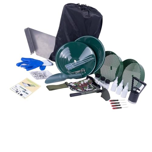 SENECESLI Kit Completo de Panorámica de Oro, Caja de Oro de Plegable de 50 Pulgadas, Equipo de Minería de, para Ríos, Arroyos, Sitios de Dragado