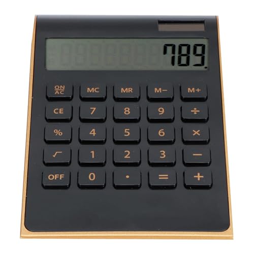 Uadme Calculadora portátil de energía solar de 10 dígitos, diseño ultrafino, pantalla LCD, color negro, ideal para oficina en casa, cálculos financieros, suministros de oficina