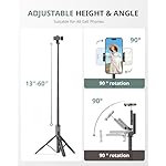 Sensyne 60" Phone Tripod - Selfie Stick, Lightweight All in One Phone Tripod Integrated with Wireless Remote Compatible with All Cell Phones for Selfie/Video Recording/Photo/Live Stream/Vlog（Black） - Image 5
