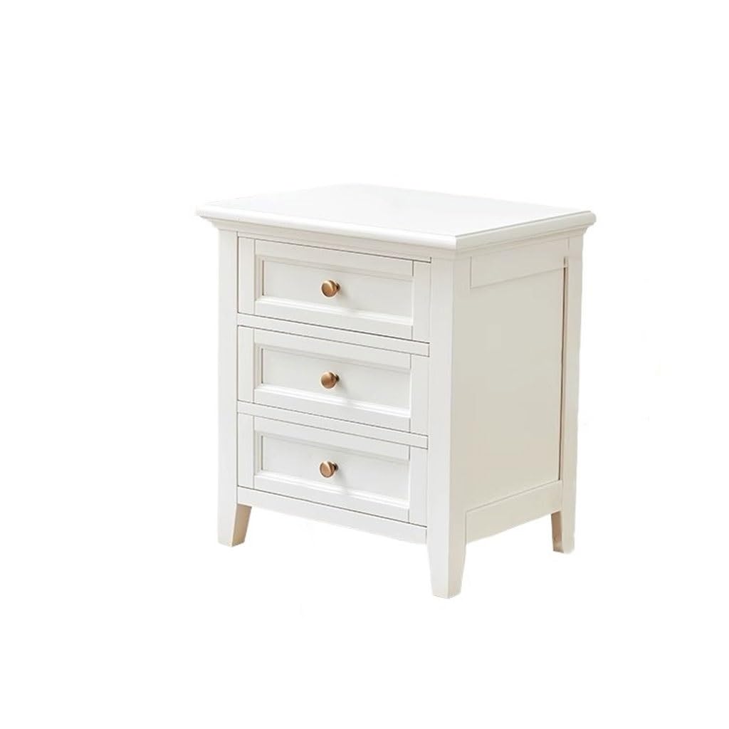 BHGFYXBS Side Tables Bedroom Home Bedroom White Bedside Table Solid Wood Cream Style Storage Locker Bedside Tables