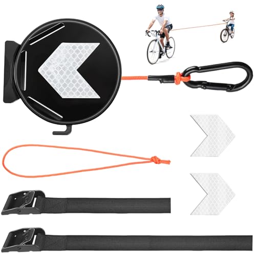 Vyanveo Cuerda de Remolque para Bicicleta para Niños Remolque Bicicleta Retráctil de 2M Remolcar Bici Sistema Carga hasta 120 kg Correa de Tracción Elástica de Bici para Niños y Adultos