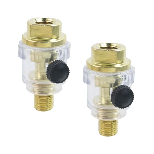 Geesatis 1/4" Mini In Line Oiler,Oil Lubricator for Air Compression(pack