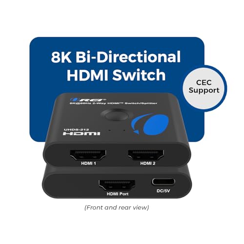 Image of OREI 8K Bi-Directional HDMI Switch 2x1 /1x2 - 8K@60Hz, 4K@60Hz, 40Gbps, HDCP 2.3, HDR10+, Dolby Vision (UHDS-212)