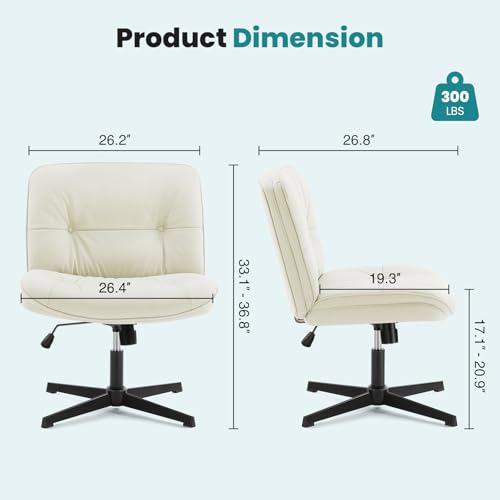 image for OLIXIS Criss Cross Chair Without Wheels, Cross Legged Office Chair, Ar