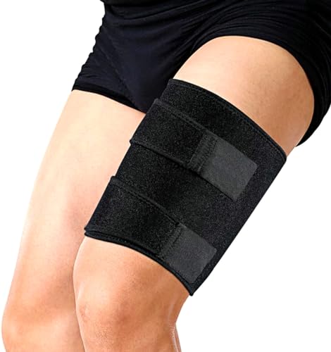 Fascia Bandage per Coscia in Neoprene, Compressione Coscia Supporto Coscia con Chiusura in Velcro Regolabile, Tutore e Protezione per Sport Fitness, Recupero da Infortuni (W21CM, Taglia unica)