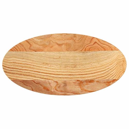 vidaXL Tischplatte Hellbraun 80x40x2 cm Massivholz Eiche Oval, Couchtischplatte, Ersatztischplatte, Holztischplatte, Beistelltischplatte