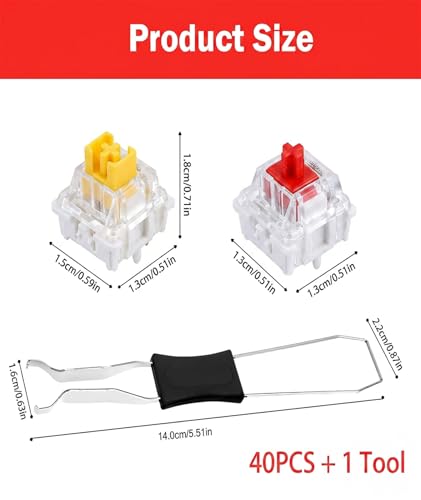 Image of 40PCS Keyboard Switches, Mechanical Keyboard Switches with Keycap Puller, Enhanced Typing and Gaming Performance