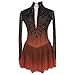 JRUIA Girls' Ice Skating Dress Outfits Gradient Women's Competition Gymnastics Uniform Handmade Figure Skating Dress,Orange,7_10Years