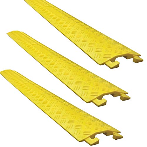 Electriduct Drop Trak Cable & Hose Protector Cord Cover - Small - Yellow - 3 Pack