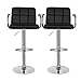 1 ou 2 pièces moderne en cuir PU pivotant réglable Barstools petit déjeuner Tabouret de bar, surélévation en cuir synthétique de cuisine Comptoir de bar Place île Tabouret de bar avec Retour (Noir) CH