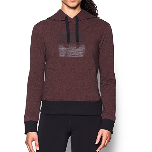 Under Armour Women's Threadborne Fleece Graphic Hoodie, Marathon Red (964)/Black, XX-Large