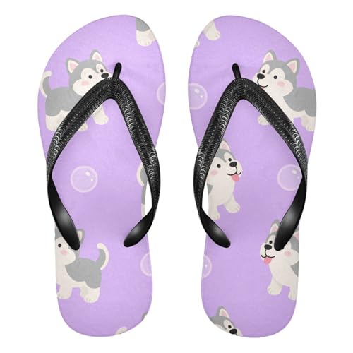 Women Beach Summer Casual Flip Flop Dog PurpleQuick Dry Sandals Slipper for Men A2301267 6