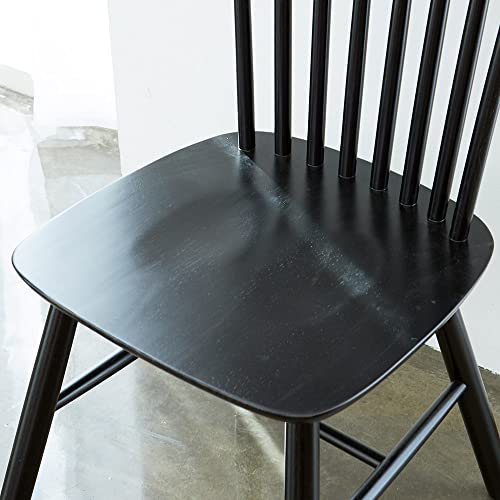 Livinia Toto Malaysian Oak Dining Chair Set Of Two, Country Farmhouse High Spindle Back Wooden Side Chairs (Black)… #TOP4