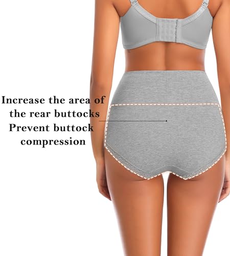 Women's Cotton Underwear,Ladies Soft Stretch Tummy Control Comfy No Muffin Panties Boyshorts4