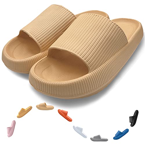 Pillow Slippers for Women Men, Thick Sole Casual Massage Shower Indoor Outdoor, EVA Non Slip Pillow Slides Sandals, Quick Drying Open Toe Spa Bath Pool