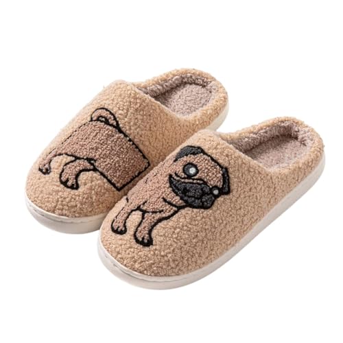 Image of Highland Cow Slippers for Women Plush Scottish Highland Cow Animal Slippers Warm Non Slip Home Indoor Slippers