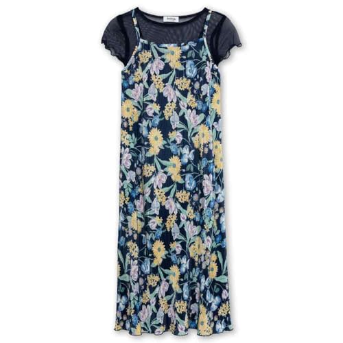 Speechless Girls' Short Sleeve Tee and Maxi Pleated Dress