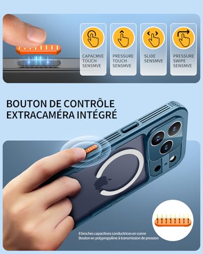 Coque iPhone 17 Pro Max étanche Lanhiem antichoc intégrale bleu - 2