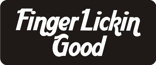 3 - Finger Lickin Good 1 1/4" x 3" Hard Hat Biker Helmet Stickers Bs148