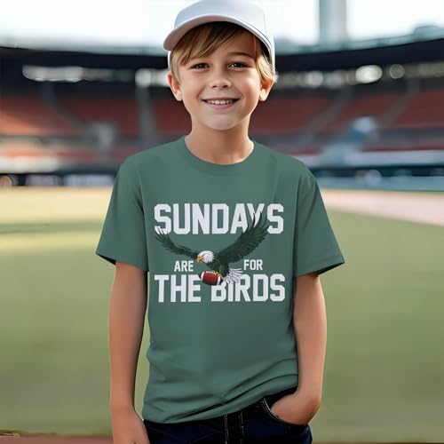 Football Shirt for Boys Girls Sundays for The Birds Football Games T-Shirt Kids Sports Fans Short Sleeve Tee Tops2