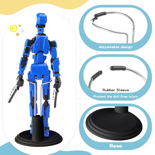 Image of Yaocom 24 Pcs Doll Stand Adjustable Action Figure Display Holder Support for 4-6 Inches Dolls, Creative Storage Stand for Home Shop Birthday Party Favor for Male Female(Black)