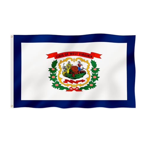 West Virginia State Flag WV State Flag 2x3FT Fade Proof Gorgeous Color Thicker Polyester with 2 Brass Grommets
