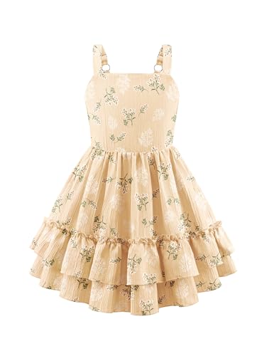 Image of Arshiner Girls Cami Summer Dress Boho Sleeveless Casual Sundress with Pockets for 4-12 Y