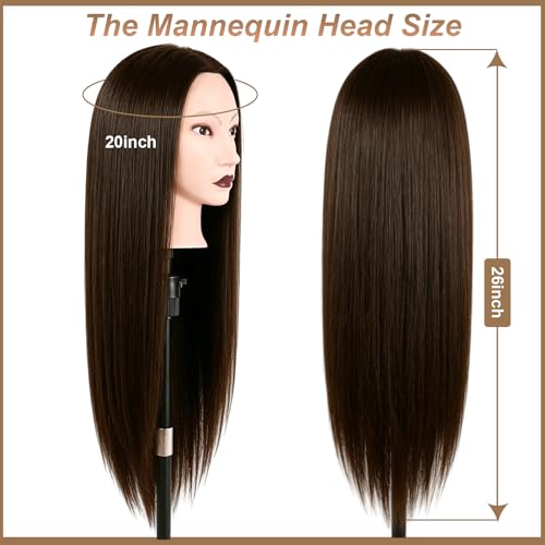 Tête de mannequin de 73,7 cm avec support de table et outils de tresse