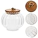 ULTECHNOVO Glass Pumpkin Storage Jar with Bamboo Lid Airtight Clear Pumpkin Jar for Candy Spice Beans Tea and Snacks 800Ml Kitchen Canister for Fresh Food Storage