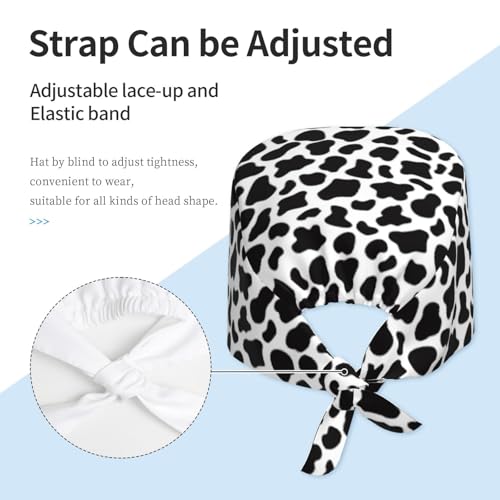 Image of Working Cap Scrub Cap with Sweatband Adjustable Unisex Women Tie Back Hat Nurse Surgical Caps
