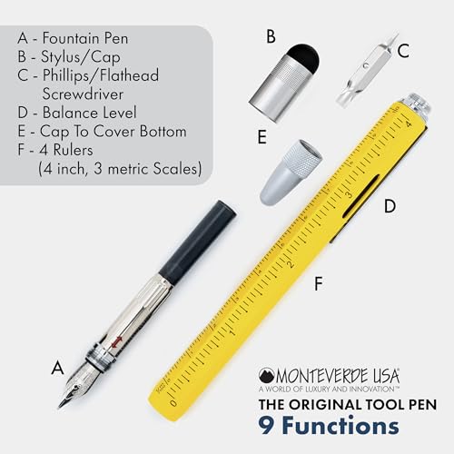 Image of Monteverde USA One Touch Tool Pen, Fountain Pen, Yellow (MV35231)