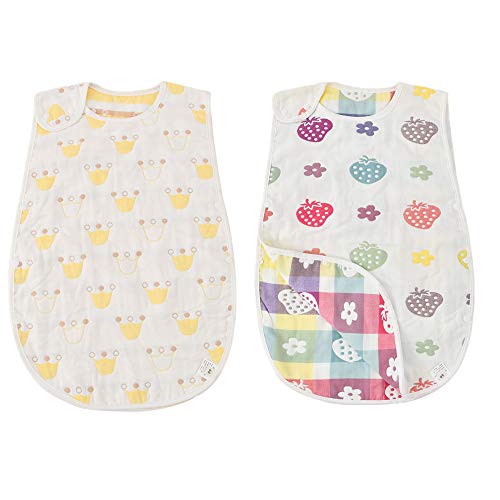 スリーパー 赤ちゃん ベビー 6重 ガーゼ 寝袋 綿 女の子 男の子 出産祝い 新生児 3歳 2枚セット 01 の価格比較 Heim ハイム